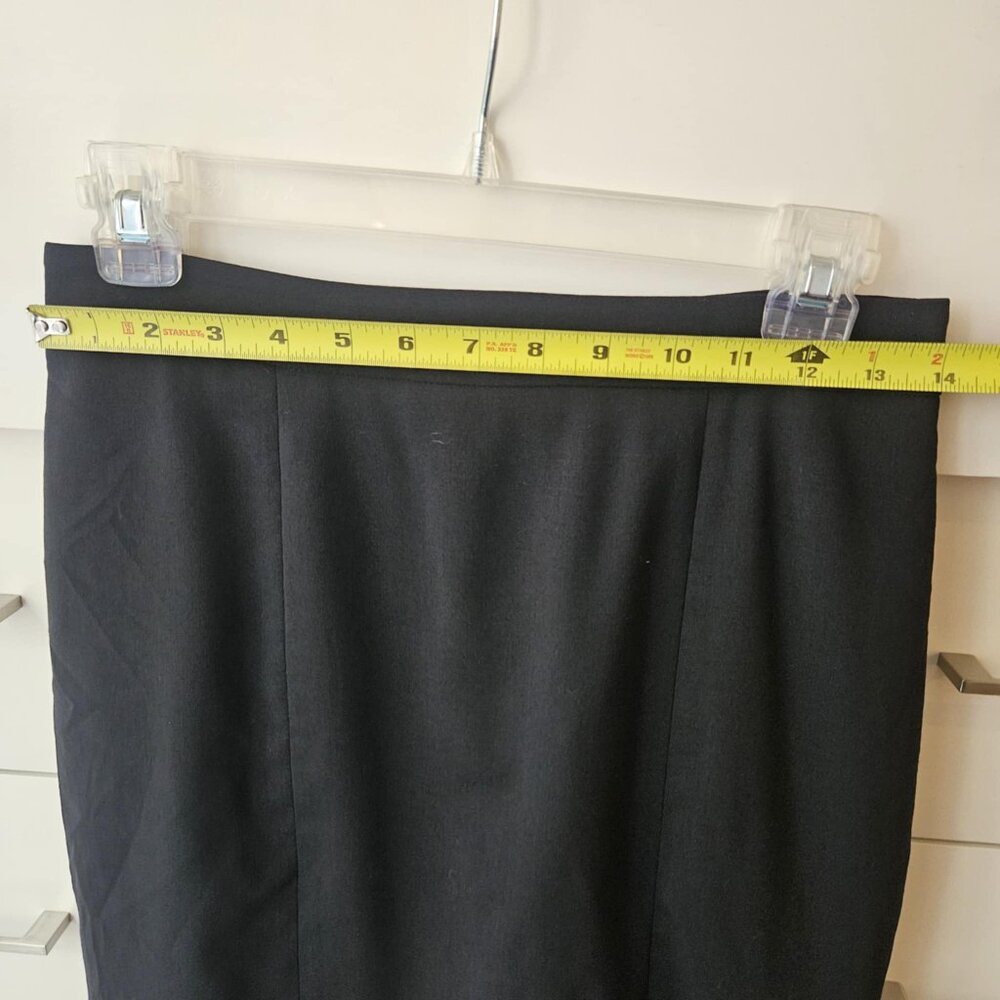 Club Monaco Women's Italian Tropical Wool Black Minimalist Pencil Skirt Size 2 - Picture 9 of 12
